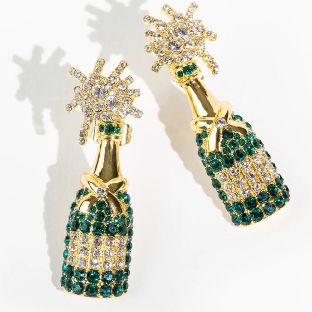 New Champagne Bottle Swarovski Earrings